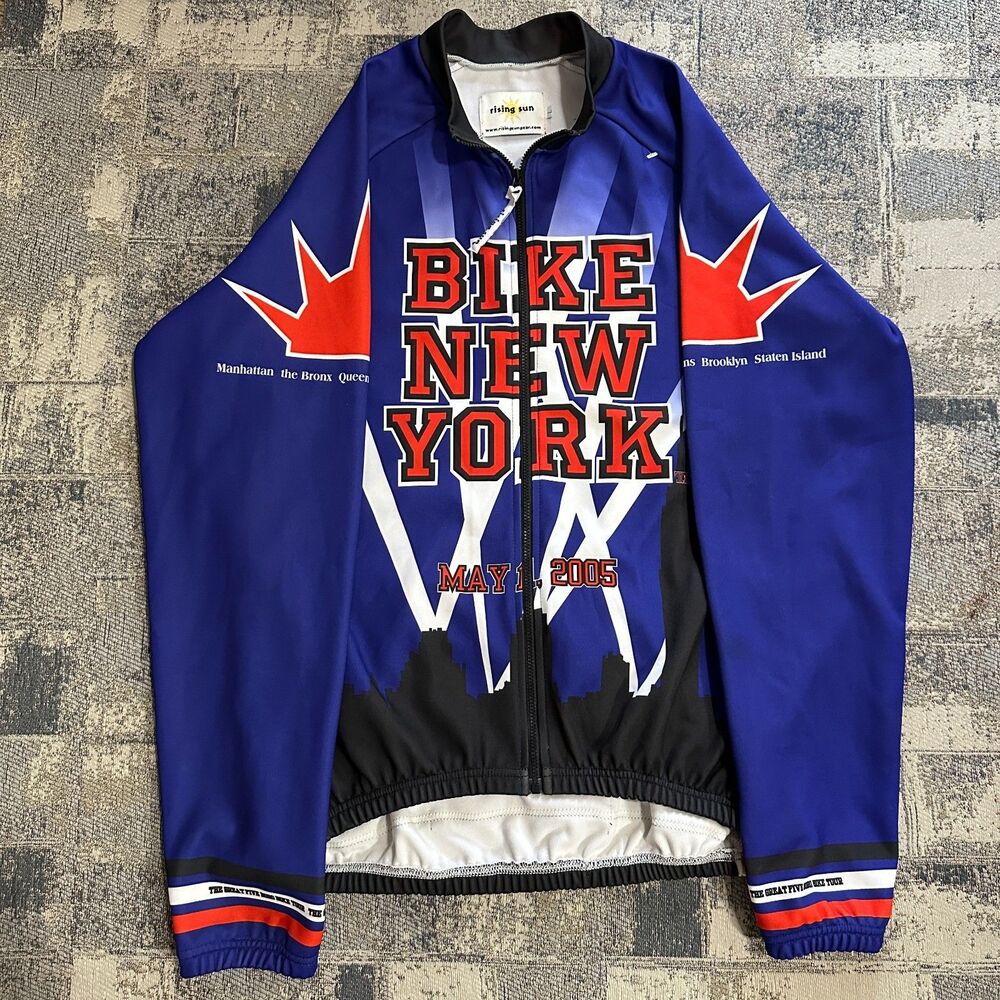Rising Sun Mens Jersey Long Sleeve L Bike New York 5 Boro Bike Tour May 1 2005‎